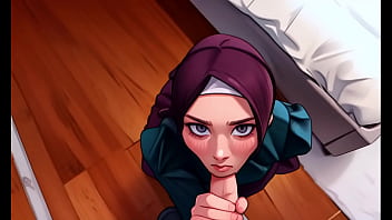 Anime Arab Berhijab, Pacar Patuh Yang Berlutut Dan Mengulum Batangku Dengan Penuh Nafsu Seperti Pelacur Muslimah Yang Baik